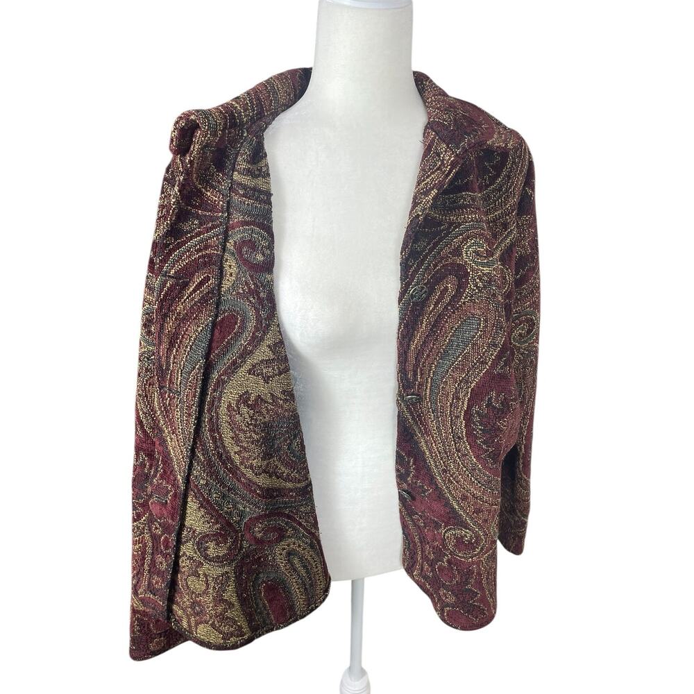 VTG Silverado New Mexico Paisley Tapestry Blazer Jacket Sz M Southwest Artsy USA - Picture 8 of 13